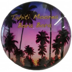 Glass magnet - Purple palms